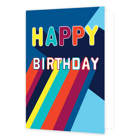 XL kaart - Happy birthday - Formaat: Groot - Vorm: Staand - Verjaardagskaart - Op deze wenskaart staat de tekst: "Happy birthday". - Snelwenskaart
