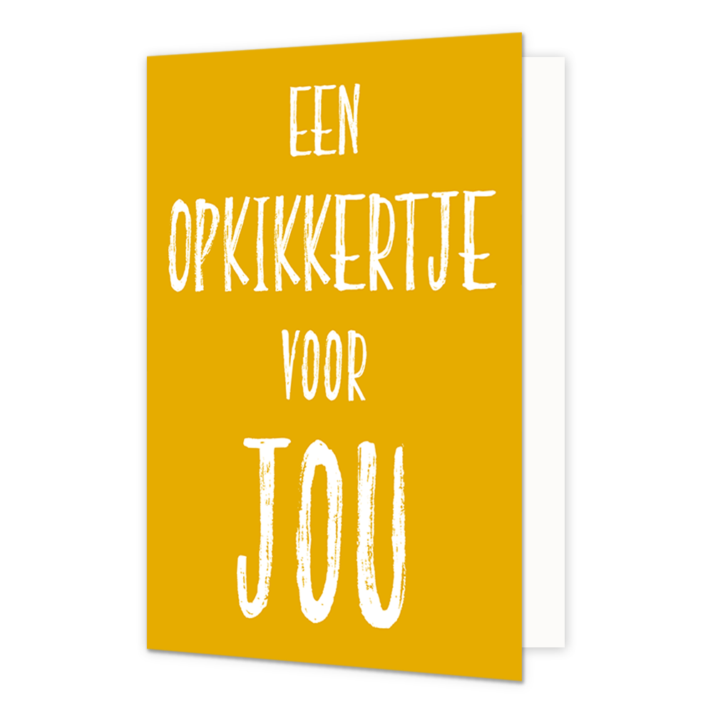 Een opkikkertje voor jou - Formaat: Normaal - Vorm: Staand - Opkikker kaart - Op deze wenskaart staat de tekst: "Een opkikkertje voor jou". - Snelwenskaart