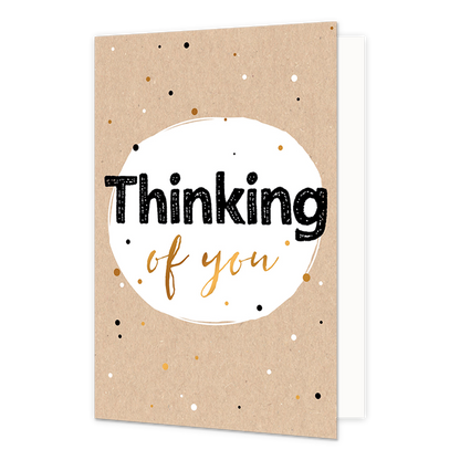 Thinking of you - Formaat: Standaard - Vorm: Staand - Denken aan kaart - Op deze wenskaart staat de tekst: "Thinking of you". - Snelwenskaart