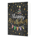 Happy birthday - Formaat: Standaard - Vorm: Staand - Verjaardagskaart - Op deze wenskaart staat een slinger met daarboven de tekst: "Happy birthday". - Snelwenskaart