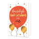 Hartelijk gefeliciteerd van ons - Formaat: Standaard - Vorm: Staand - Felicitatiekaart - Op deze wenskaart staan ballonnen in de kleuren rood en goud met de tekst: "Hartelijk gefeliciteerd van ons". - Snelwenskaart