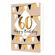 60 Happy birthday - Formaat: Normaal - Vorm: Staand - Verjaardagskaart - Op deze wenskaart staan slingers met in het midden een ruit met de tekst: "60 Happy birthday". - Snelwenskaart