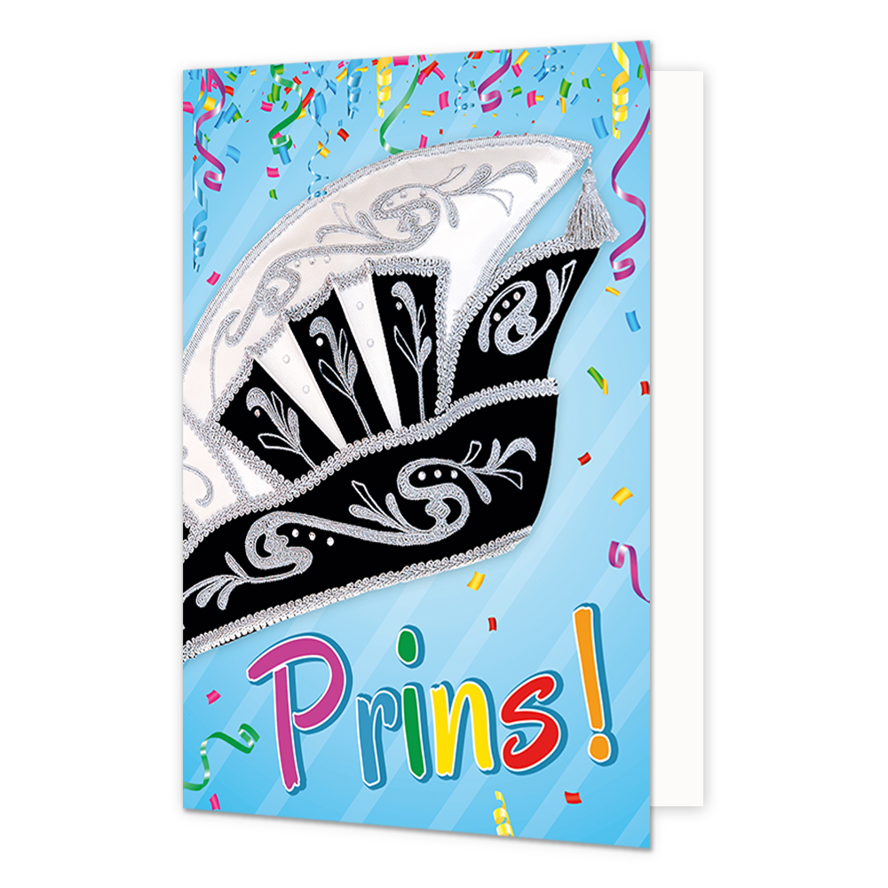 Prins! - Formaat: Normaal - Vorm: Staand - Carnavalskaart - Op deze carnavalskaart staat een prinsensteek met de tekst: "Prins!". - Snelwenskaart