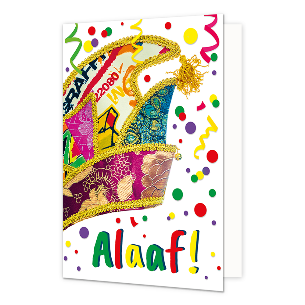 Alaaf! - Formaat: Normaal - Vorm: Staand - Carnavalskaart - Op deze carnavalskaart staat een prinsensteek met de tekst: "Alaaf!". - Snelwenskaart