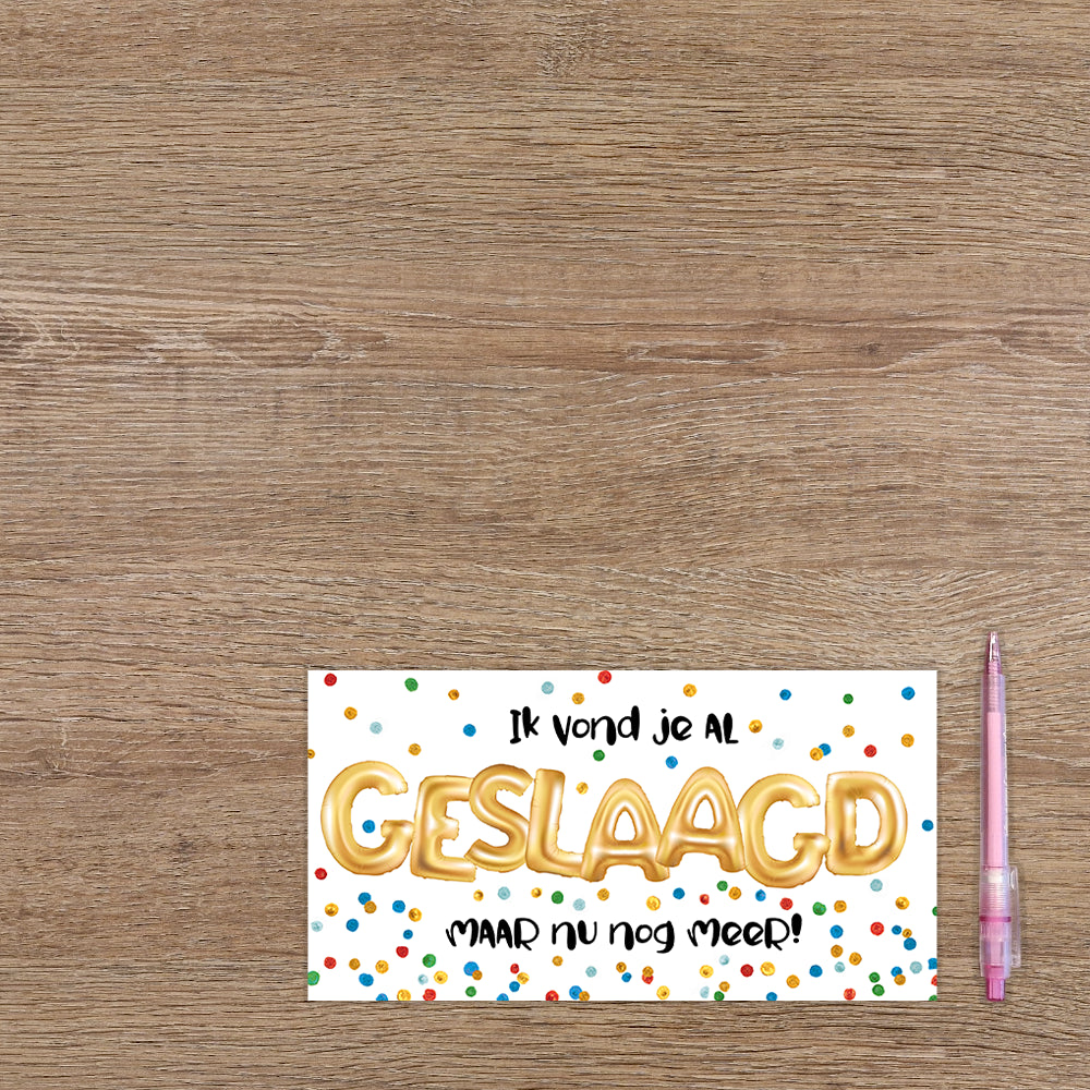 Ik vond je al geslaagd maar nu nog meer