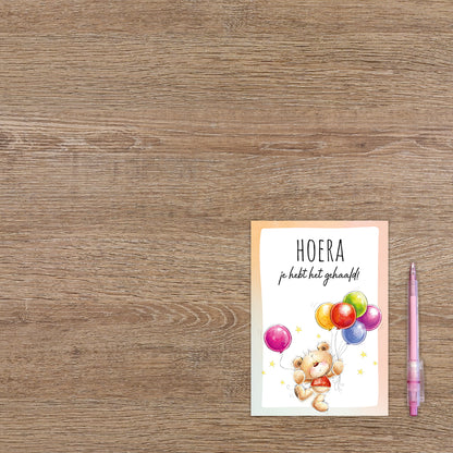 Hoera je hebt het gehaald!