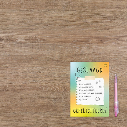 Geslaagd gefeliciteerd!