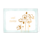 Veel sterkte - Formaat: Standaard - Vorm: Liggend - Sterkte kaart - Op deze wenskaart staan gouden bloemen met daarnaast de tekst: "Veel sterkte". - Snelwenskaart