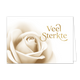 Veel sterkte - Formaat: Standaard - Vorm: Liggend - Sterkte kaart - Op deze wenskaart staat een witte roos met daarnaast de tekst: "Veel sterkte". - Snelwenskaart