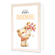 Dikke paasknuffel - Formaat: Standaard - Vorm: Staand - Paaskaart - Op deze paaskaart staat een beertje die een bos bloemen vasthoudt met daarboven de tekst: "Dikke paasknuffel". - Snelwenskaart