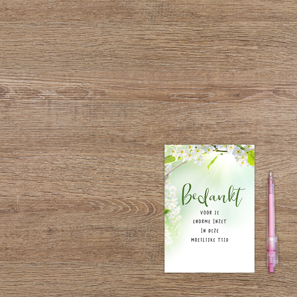 Bedankt voor je enorme inzet