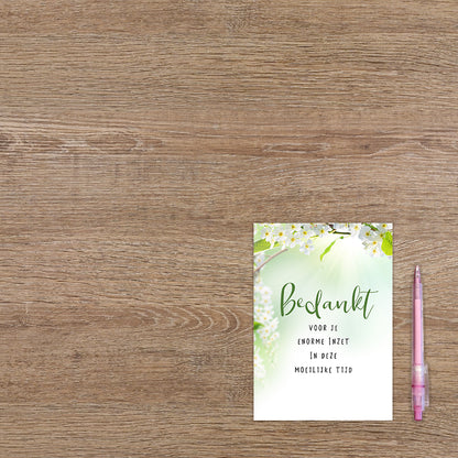 Bedankt voor je enorme inzet