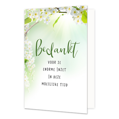 Bedankt voor je enorme inzet