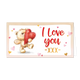I love you - Formaat: Groot - Vorm: Liggend - Valentijnskaart - Op deze wenskaart staat een knuffelbeer die een rode hartje vasthoudt met daarnaast de tekst: "I love you xxx". - Snelwenskaart