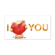 I love you - Formaat: Groot - Vorm: Liggend - Valentijnskaart - Op deze wenskaart staat een beertje dat een hartje vasthoudt met daarnaast de teksten: "I", beertje met hart, "you". - Snelwenskaart