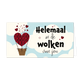 Helemaal in de wolken van jou - Formaat: Groot - Vorm: Liggend - Valentijnskaart - Op deze wenskaart staat een rode hartjesballon die door de wolken zweeft met daarnaast de tekst: "Helemaal in de wolken van jou". - Snelwenskaart