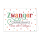 Zwanger gefeliciteerd van alle - Formaat: Standaard - Vorm: Liggend - Zwanger kaart - Op deze wenskaart staat de tekst: "Zwanger gefeliciteerd van alle collega's" met op de achtergrond stippen in diverse kleuren. - Snelwenskaart