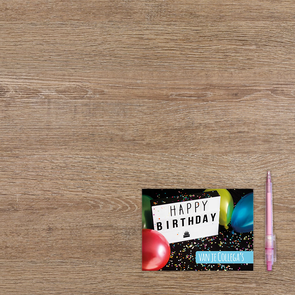 Happy birthday van je collega's