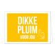 Dikke pluim voor jou - Formaat: Standaard - Vorm: Liggend - Complimentenkaart - Op deze wenskaart staat de tekst: "Dikke pluim voor jou". - Snelwenskaart