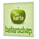 XL kaart - Van harte beterschap - Formaat: Groot - Vorm: Vierkant - Beterschapskaart - Op deze wenskaart staat een appel met daar in en omheen de tekst: "Van harte beterschap". - Snelwenskaart