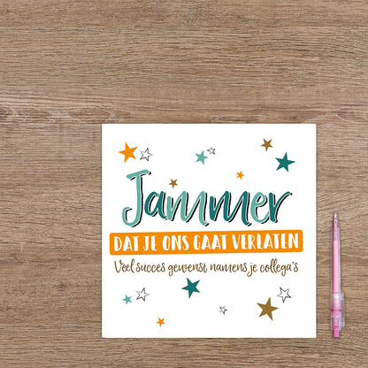 XL kaart - Jammer dat je ons gaat verlaten