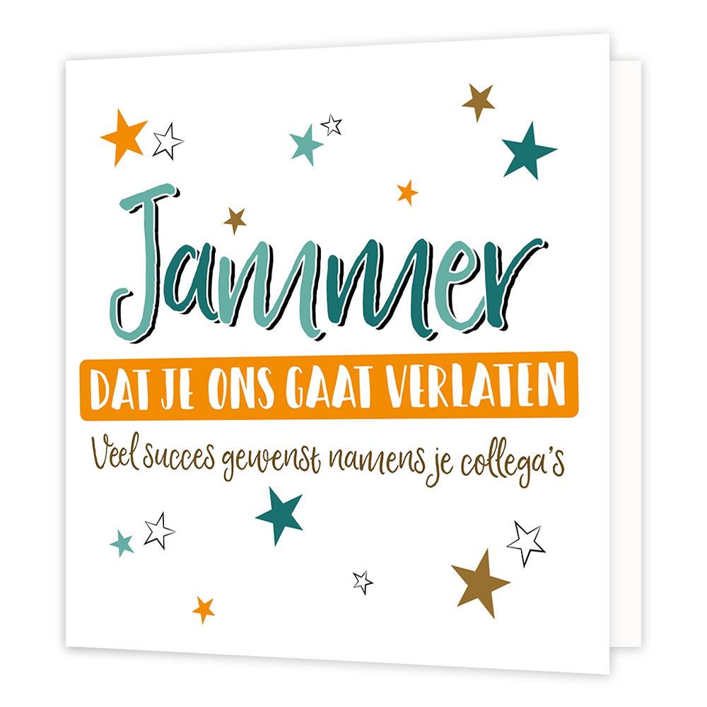 XL kaart - Jammer dat je ons gaat verlaten