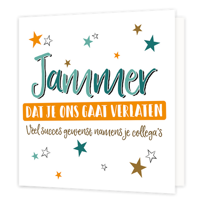 XL kaart - Jammer dat je ons gaat verlaten