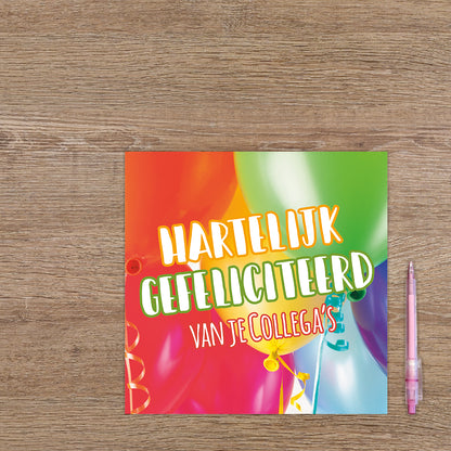 XL kaart - Hartelijk Gefeliciteerd van je collega's