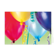 Ballonnen - Formaat: Klein - Vorm: Liggend - Blanco kaart - Op deze wenskaart staan ballonnen in de kleuren rood, geel, blauw en paars. - Snelwenskaart