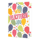 Wij feliciteren jou - Formaat: Klein - Vorm: Staand - Felicitatiekaart - Op deze wenskaart staan gestippelde ballonnen met in het midden de tekst: "Wij feliciteren jou". - Snelwenskaart