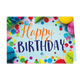 Happy birthday - Formaat: Klein - Vorm: Liggend - Verjaardagskaart - Op deze wenskaart staan confetti, feesthoedjes en slingers in diverse kleuren met in het midden de tekst: "Happy birthday". - Snelwenskaart