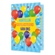 Hartelijk gefeliciteerd van ons - Formaat: Klein - Vorm: Staand - Felicitatiekaart - Op deze wenskaart staan ballonnen in de kleuren rood, oranje, geel, paars, groen en blauw, met in het midden de tekst: "Hartelijk gefeliciteerd van ons". - Snelwenskaart