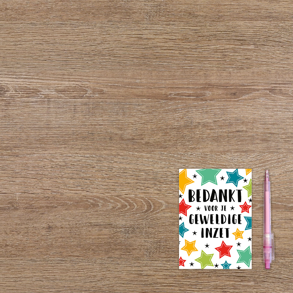 Bedankt voor je geweldige inzet