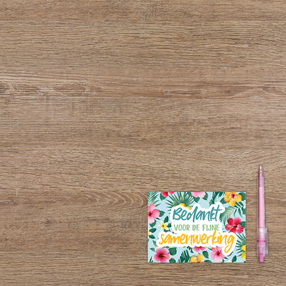 Bedankt voor de fijne samen samenwerking