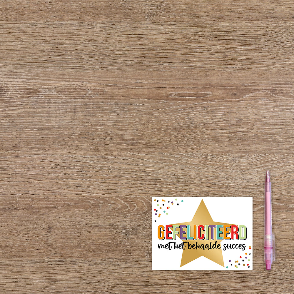 Gefeliciteerd met het behaalde succes