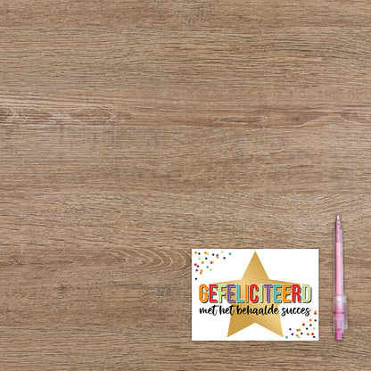 Gefeliciteerd met het behaalde succes