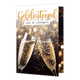 Gefeliciteerd van je collega's - Formaat: Klein - Vorm: Staand - Felicitatiekaart - Op deze wenskaart staan twee champagneglazen met daarboven de tekst: "Gefeliciteerd van je collega's". - Snelwenskaart