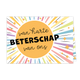 Van harte beterschap van ons - Formaat: Klein - Vorm: Liggend - Beterschapskaart - Op deze wenskaart staat een zon met regenboog zonnenstralen. In het midden staat de tekst: "Van harte beterschap van ons". - Snelwenskaart