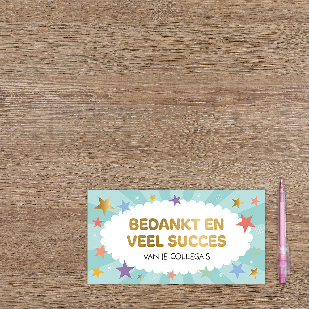 Bedankt en veel succes