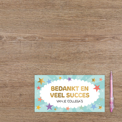 Bedankt en veel succes