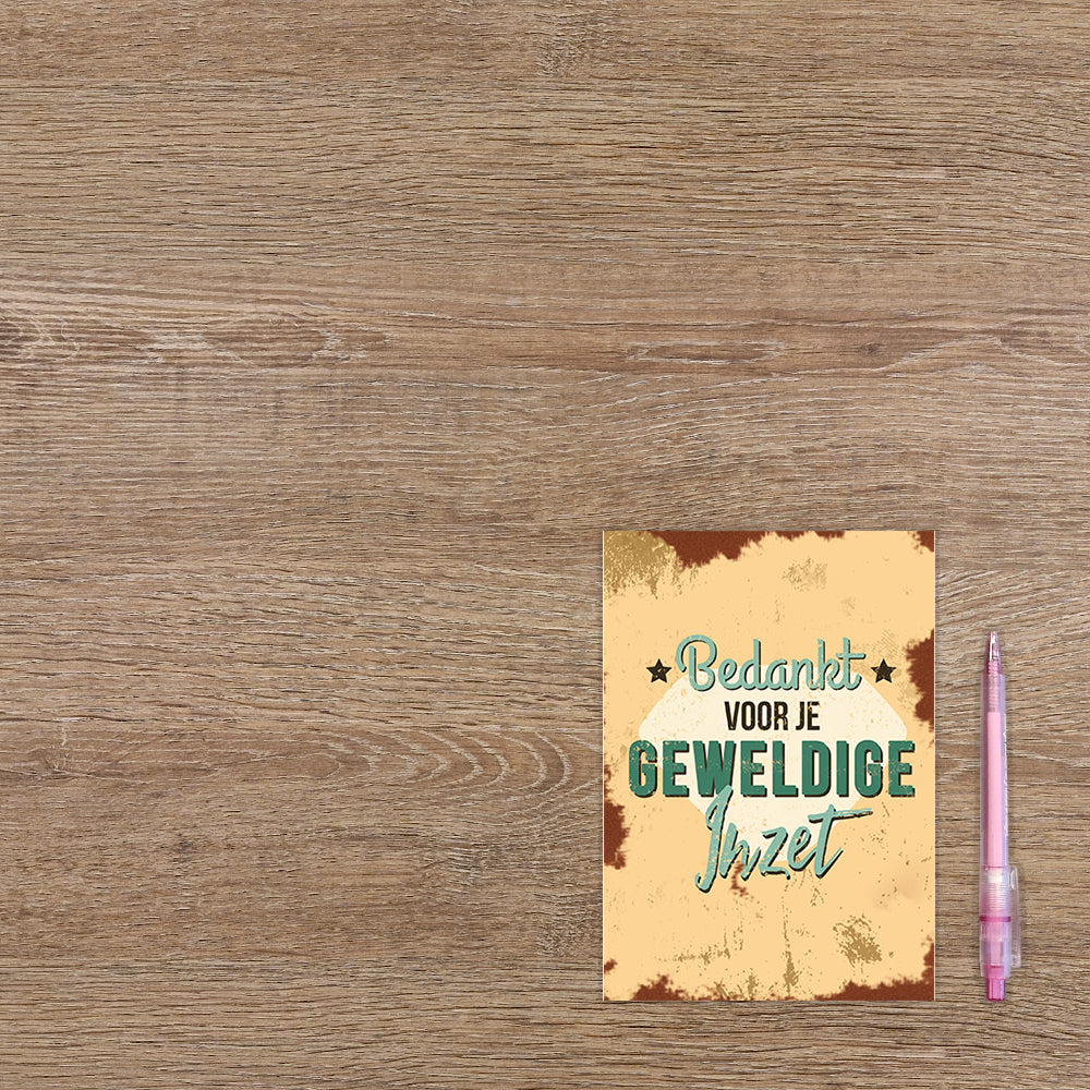 Bedankt voor je geweldige inzet