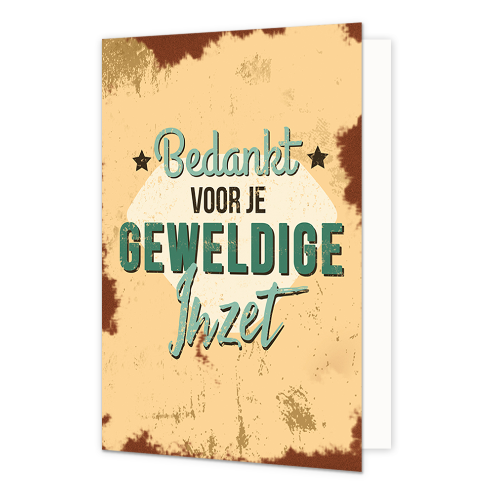 Bedankt voor je geweldige inzet