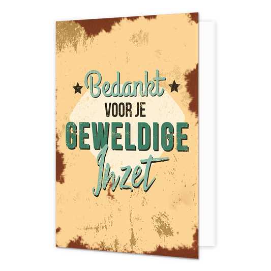 Bedankt voor je geweldige inzet