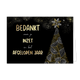 Bedankt voor je inzet - Formaat: Standaard - Vorm: Liggend - Kerstkaart - Op deze kerstkaart staat een gouden kerstboom op een zwarte achtergrond met de gouden tekst: "Bedankt voor je inzet in het afgelopen jaar. - Snelwenskaart
