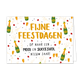 Fijne feestdagen - Formaat: Standaard - Vorm: Liggend - Kerstkaart - Op deze kerstkaart staan champagneglazen en flessen met in het midden de tekst: "Fijne feestdagen op naar een mooi en succesvol nieuw jaar!". - Snelwenskaart