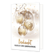 Bedankt voor de fijne samenwerking - Formaat: Standaard - Vorm: Staand - Kerstkaart - Op deze kerstkaart staan drie gouden kerstballen met daaronder de tekst: "Bedankt voor de fijne samenwerking". - Snelwenskaart