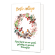 Fijne kerst en een goed nieuwjaar - Formaat: Standaard - Vorm: Staand - Kerstkaart - Op deze wenskaart is een aquarel-illustratie te zien van een kerstkrans op een witte achtergrond, opgebouwd uit groene bladeren, dennenappels, takjes en rode bessen. Onderin de krans zitten twee kleine roodborstjes. Bovenaan de kaart staat in een sierlijk, oranjebruin lettertype de tekst "Beste collega". Onderaan de kaart staat in groene letters de tekst "Fijne Kerst en een goed, gelukkig en gezond Nieuwjaar". - Snelwenska