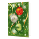 Kerstballen - Formaat: Standaard - Vorm: Staand - Kerstkaart - Op deze kerstkaart staan drie kerstballen in de kleuren rood, goud en groen. - Snelwenskaart