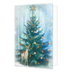 Kerstboom - Formaat: Standaard - Vorm: Staand - Kerstkaart - Op deze kerstkaart staat een kerstboom in het bos met een rendier. - Snelwenskaart
