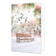 Bankje - Formaat: Standaard - Vorm: Staand - Kerstkaart - Op deze kerstkaart staat een bankje in het bos, onder de sneeuw. - Snelwenskaart